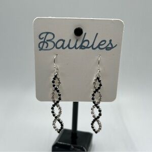 Silver and Black Twisted Dangle Earrings Gilded Age Romantic Glam